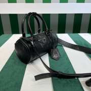 Uubags Prada Antique Leather Bowling Bag in Black 22x10x9cm - 5
