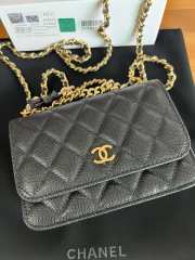 Uubags Chanel Mini Flap Bag with Bow In Black Caviar Leather 17x12x4cm - 6