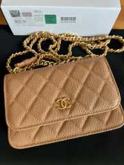 Uubags Chanel Mini Flap Bag with Bow In Brown Caviar Leather 17x12x4cm - 5