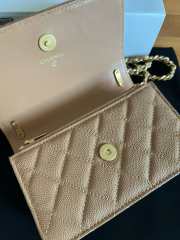 Uubags Chanel Mini Flap Bag with Bow In Brown Caviar Leather 17x12x4cm - 2