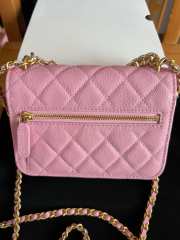 Uubags Chanel Mini Flap Bag with Bow In Pink Caviar Leather 17x12x4cm - 4