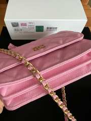 Uubags Chanel Mini Flap Bag with Bow In Pink Caviar Leather 17x12x4cm - 2