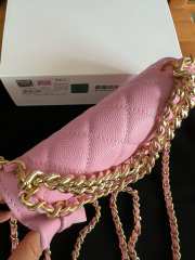 Uubags Chanel Mini Flap Bag with Bow In Pink Caviar Leather 17x12x4cm - 3