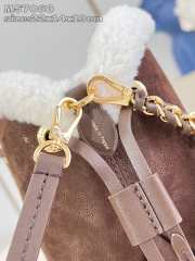 Uubags Louis Vuitton M26684 Bella Bag In Chocolate Suede Calfskin Leather And Shaerling 22x14x19cm - 6