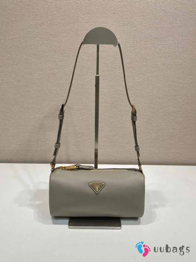 Uubags Prada 1BC239 leather pouch in clay grey 22x9x7.5cm - 1