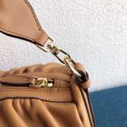 Uubags Manu Atelier Medium Cylinder Ruched Bag In Brown 28cm - 2