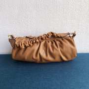 Uubags Manu Atelier Medium Cylinder Ruched Bag In Brown 28cm - 6