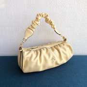 Uubags Manu Atelier Medium Cylinder Ruched Bag In Cream 28cm - 6