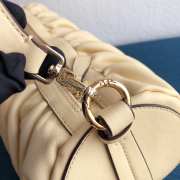 Uubags Manu Atelier Medium Cylinder Ruched Bag In Cream 28cm - 5