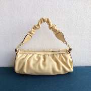 Uubags Manu Atelier Medium Cylinder Ruched Bag In Cream 28cm - 3