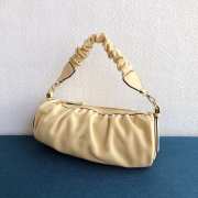 Uubags Manu Atelier Medium Cylinder Ruched Bag In Cream 28cm - 2