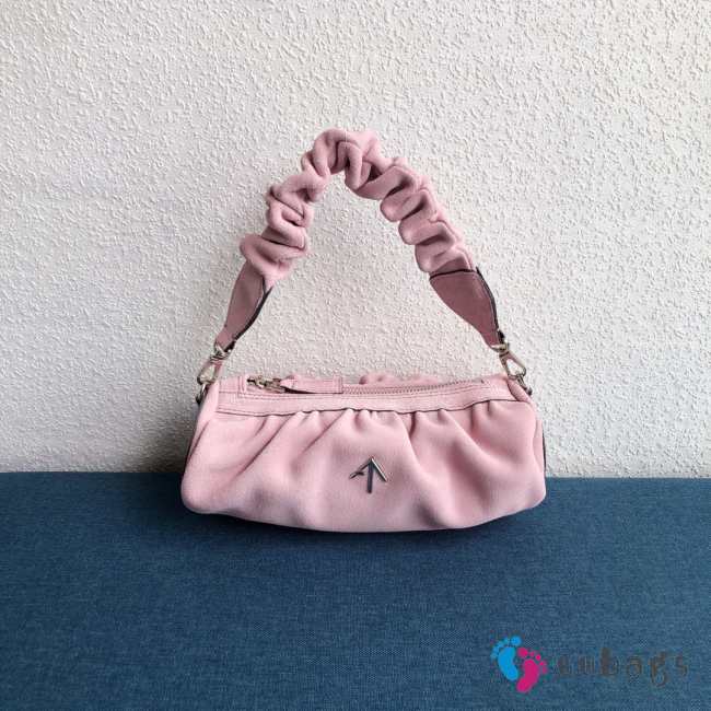 Uubags Manu Atelier Small Cylinder Ruched Bag In Pink 22cm - 1