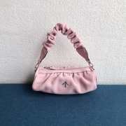Uubags Manu Atelier Small Cylinder Ruched Bag In Pink 22cm - 1
