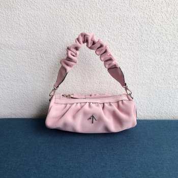 Uubags Manu Atelier Small Cylinder Ruched Bag In Pink 22cm