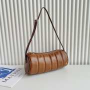 Uubags Manu Atelier Padded Cylinder Bag in Brown Leather 25x11x11cm - 6