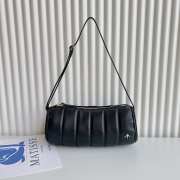 Uubags Manu Atelier Padded Cylinder Bag in Black Leather 25x11x11cm - 1