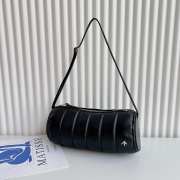 Uubags Manu Atelier Padded Cylinder Bag in Black Leather 25x11x11cm - 6