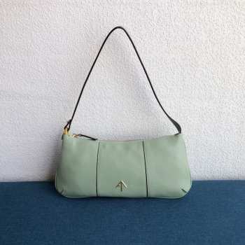 Uubags Manu Atelier Pita Calfskin Zip Shoulder Bag In Tobacco Green 31cm