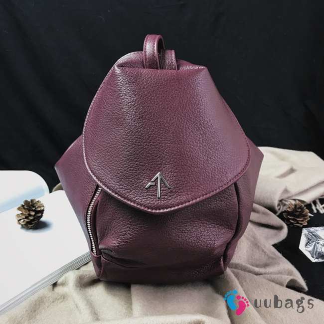 Uubags Manu Atelier Mini Fern Backpack In Burgundy 23cm - 1