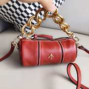 Uubags Manu Atelier Cylinder Red Bole Bag In Soft Leather 13cm - 3