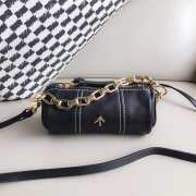 Uubags Manu Atelier Cylinder Black Bag In Soft Leather 13cm - 1