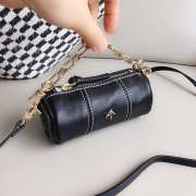 Uubags Manu Atelier Cylinder Black Bag In Soft Leather 13cm - 6