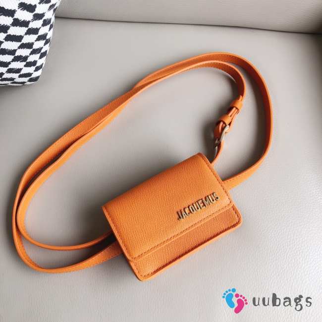 Uubags Jacquemus Le Bello orange leather crossbody bag 12cm - 1