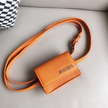 Uubags Jacquemus Le Bello orange leather crossbody bag 12cm