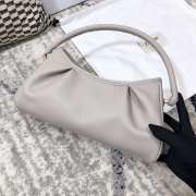 Uubags Elleme Dimple Leather Light Grey Bag 28x14.5x10cm - 4