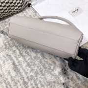 Uubags Elleme Dimple Leather Light Grey Bag 28x14.5x10cm - 3