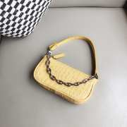 Uubags Rachel Small Yellow Croco Embossed Leather Shoulder Bag 18cm - 5