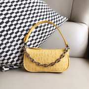 Uubags Rachel Small Yellow Croco Embossed Leather Shoulder Bag 18cm - 4