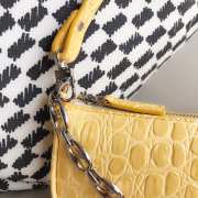 Uubags Rachel Small Yellow Croco Embossed Leather Shoulder Bag 18cm - 3