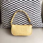 Uubags Rachel Small Yellow Croco Embossed Leather Shoulder Bag 18cm - 2