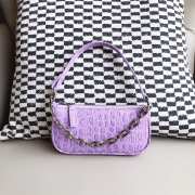 Uubags Rachel Small Purple Croco Embossed Leather Shoulder Bag 18cm - 1