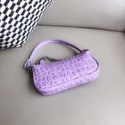 Uubags Rachel Small Purple Croco Embossed Leather Shoulder Bag 18cm - 4