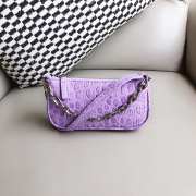 Uubags Rachel Small Purple Croco Embossed Leather Shoulder Bag 18cm - 3