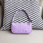 Uubags Rachel Small Purple Croco Embossed Leather Shoulder Bag 18cm - 2