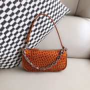 Uubags Rachel Small Brown Croco Embossed Leather Shoulder Bag 18cm - 5