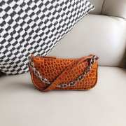 Uubags Rachel Small Brown Croco Embossed Leather Shoulder Bag 18cm - 3