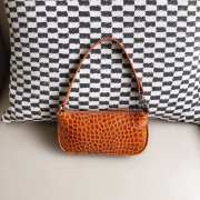 Uubags Rachel Small Brown Croco Embossed Leather Shoulder Bag 18cm - 2