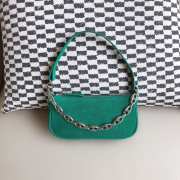 Uubags Rachel Small Green Suede Leather Shoulder Bag 18cm - 1