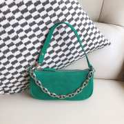 Uubags Rachel Small Green Suede Leather Shoulder Bag 18cm - 3