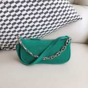 Uubags Rachel Small Green Suede Leather Shoulder Bag 18cm - 2