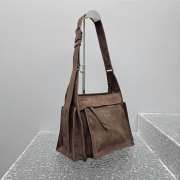 Uubags Miu Miu Suede Utility Shoulder Bag In Dark Brown 26x20x10cm - 6