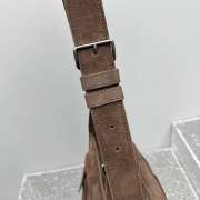 Uubags Miu Miu Suede Utility Shoulder Bag In Dark Brown 26x20x10cm - 5