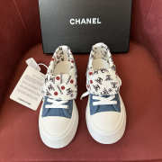 Uubags Chanel Denim Platform Sneakers with CC Logo Lining - 1