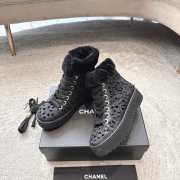 Uubags Chanel Ankle Boots with Embroidered Calfskin and Shearling Black  - 1