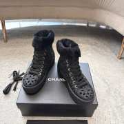 Uubags Chanel Ankle Boots with Embroidered Calfskin and Shearling Black  - 6
