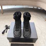 Uubags Chanel Ankle Boots with Embroidered Calfskin and Shearling Black  - 5